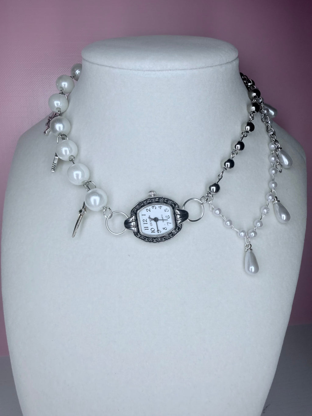 Y2K clock necklace