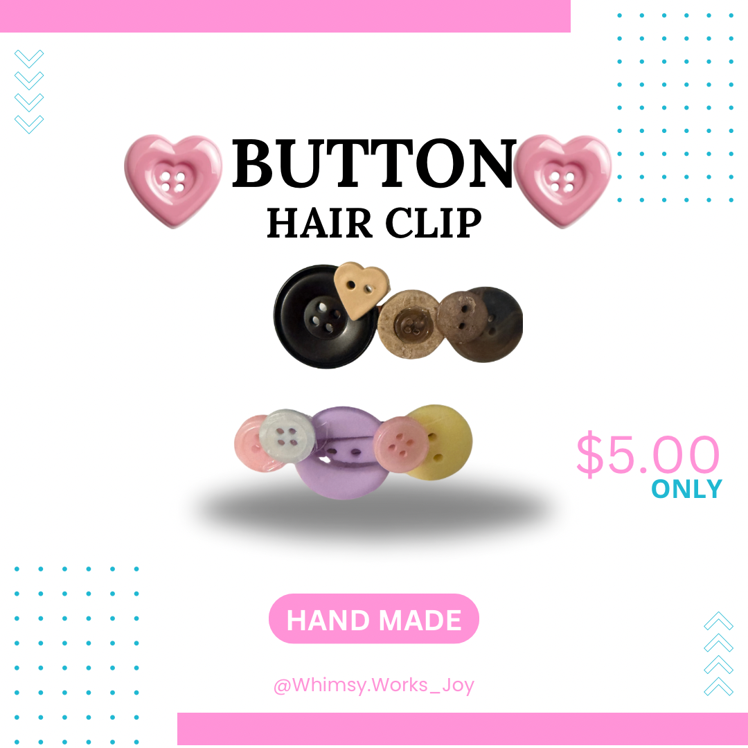 Button Hair Clip